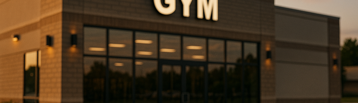 Fotoausschnitt eines Fitnessstudios von außen