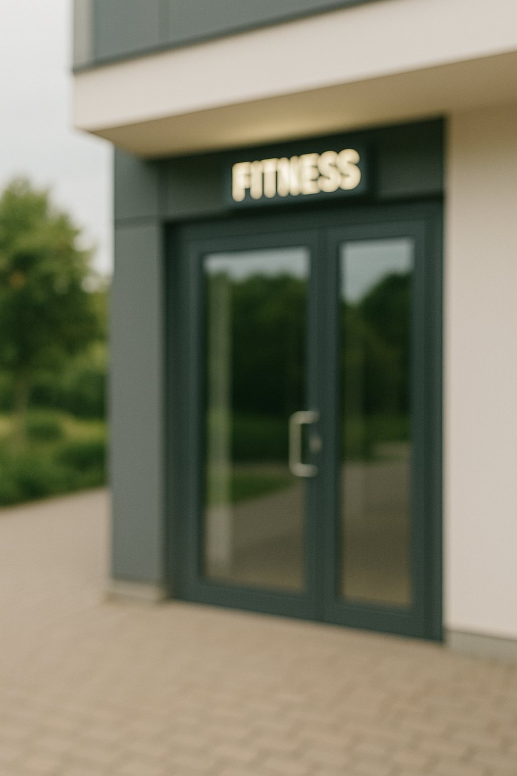 Verschwommenes Bild eines Fitnessstudio Eingangs
