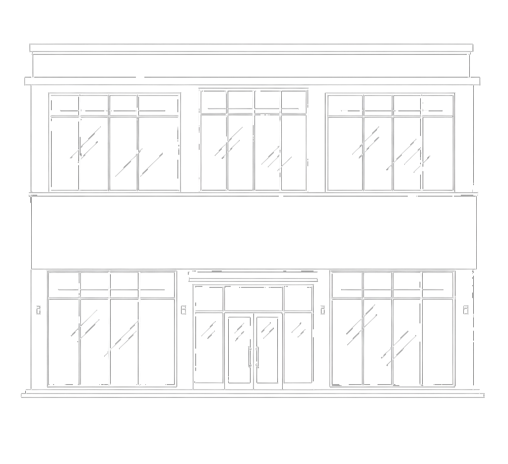 Darstellung / Skizzierung als Vektor-Grafik von einem Fitnessstudio