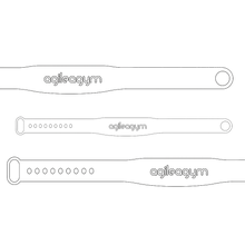 Vektor Grafik / Skizze von agilea gebrandeten RFID Silikon-Armbändern, welche übereinander lliegen
