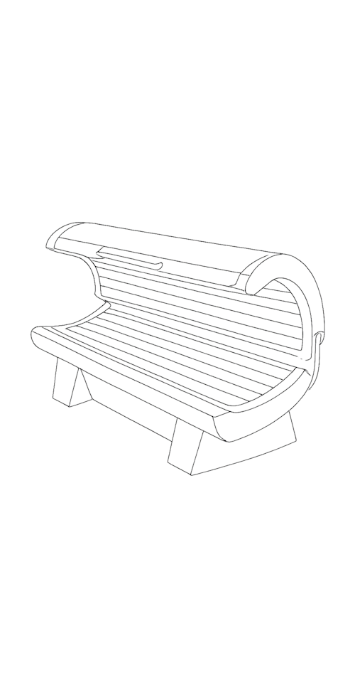 Freigestellte Darstellung eines Solariums in der Farbe Weiß