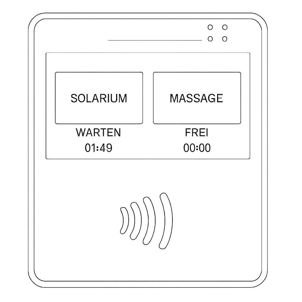 Vektorgrafik / Skizze der RFID gesteuerten Solariumsteuerung