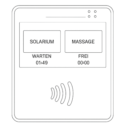 Vektorgrafik / Skizze der RFID gesteuerten Solariumsteuerung