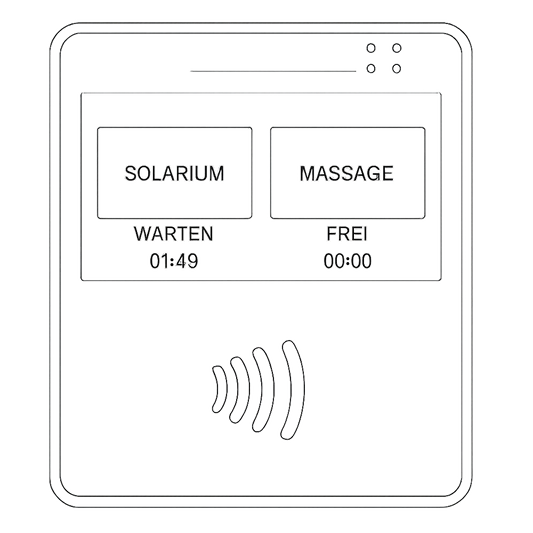 Vektorgrafik / Skizze der RFID gesteuerten Solariumsteuerung