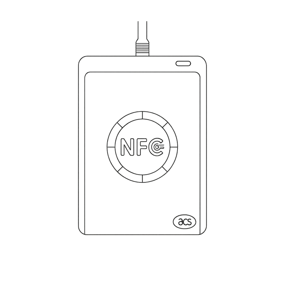 Vektorgrafik / Skizze des acs 1552U NFC Readers