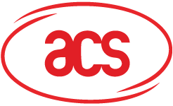 Logo von acs in Rot als Vektorgrafik