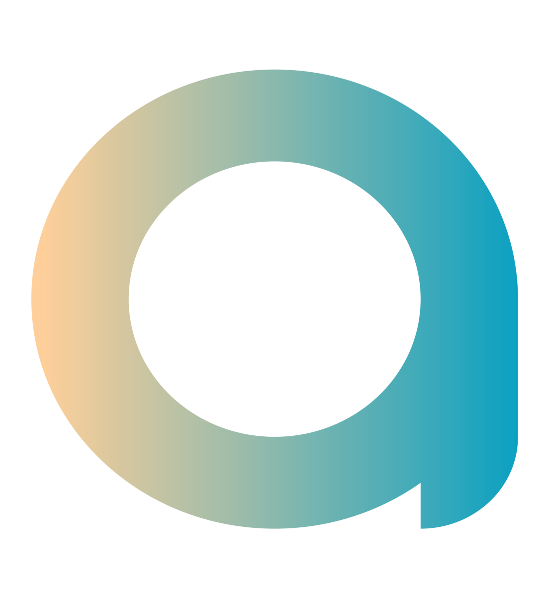 agilea Logo a in einem Verlauf von Sandfarben zu Meerblau