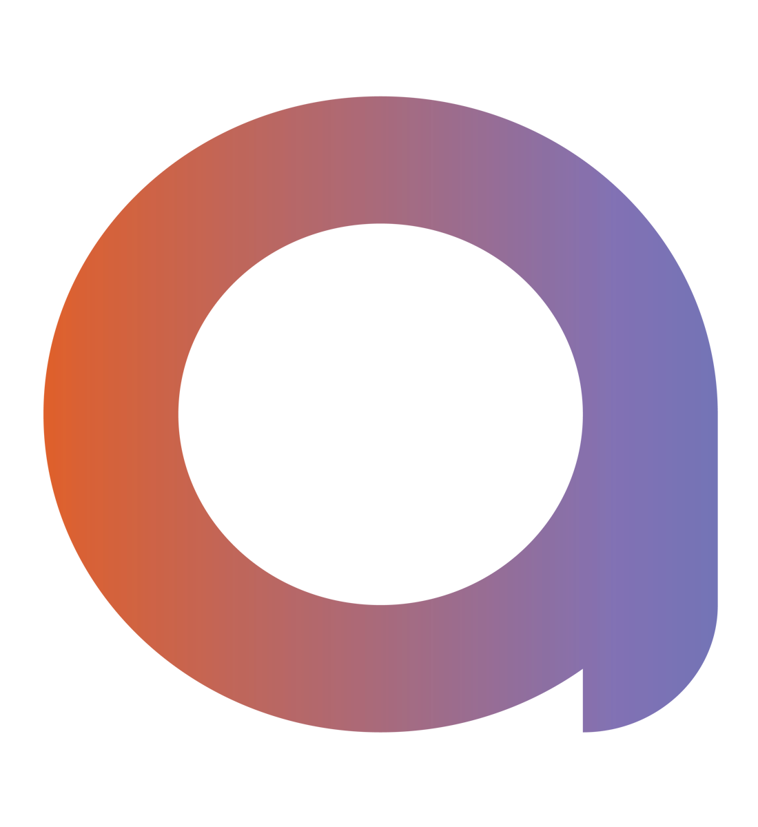 agilea Logo a in einem Farbverlauf von Orange zu Pastell Lila